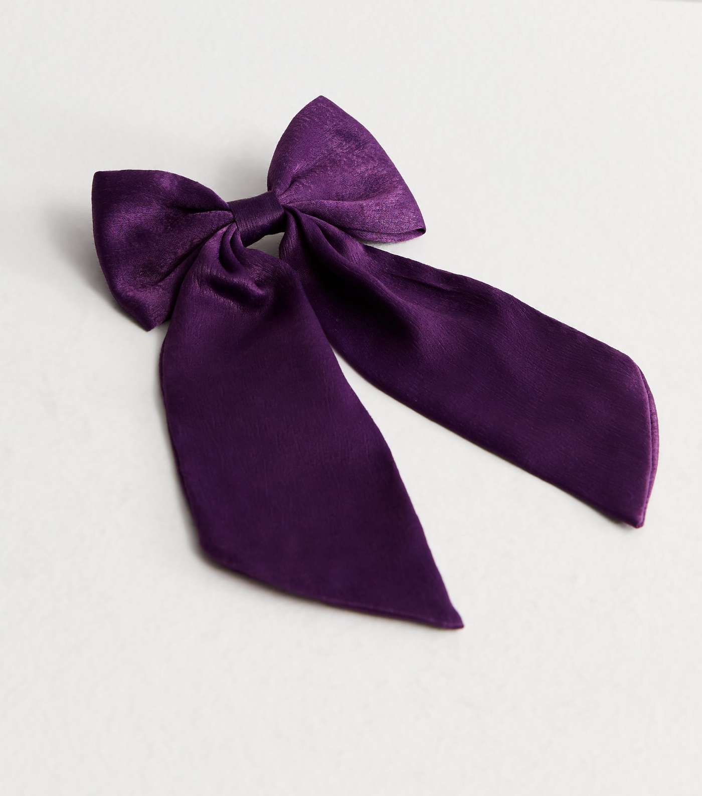 Dark Purple Satin Bow Hair Slide