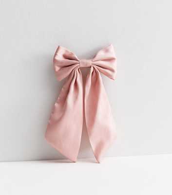 Pink Satin Bow Hair Slide