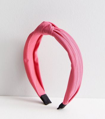 Mid Pink Ribbed Knot Headband