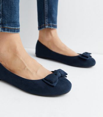 Navy shop ballet pumps