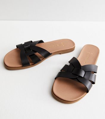 Wide fit cheap black sliders