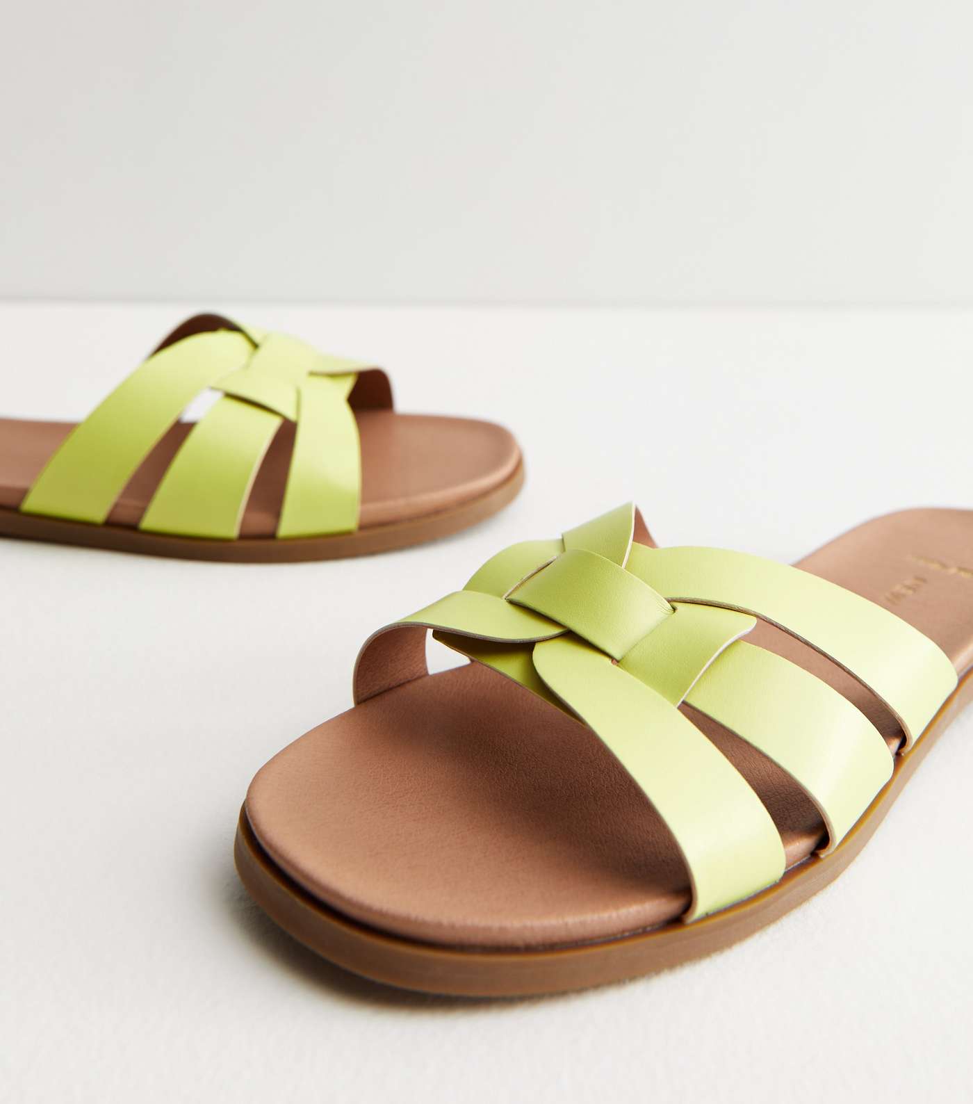 Wide Fit Yellow Cross Strap Sliders Image 4