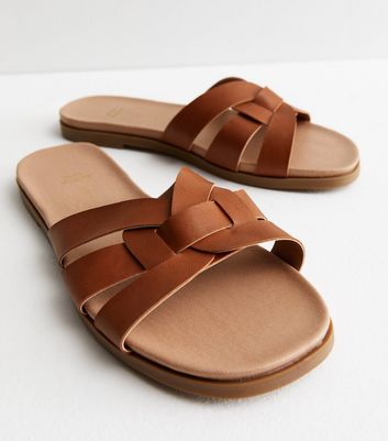 Ladies leather clearance sliders