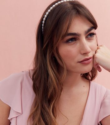 Gold Diamanté and Faux Pearl Embellished Headband