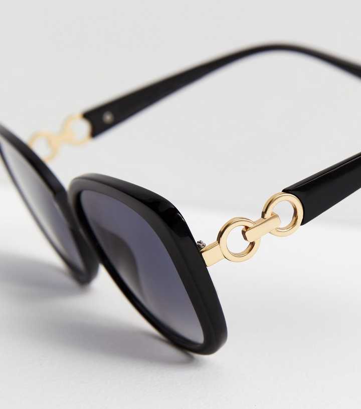 Black Chain Oversized Sunglasses