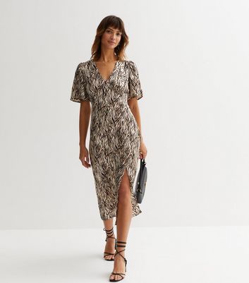 New look animal 2024 print midi dress