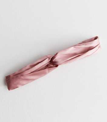 Pink Satin Twist Knot Headband