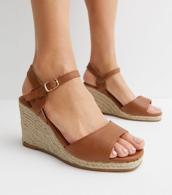 Tan coloured cheap wedge sandals