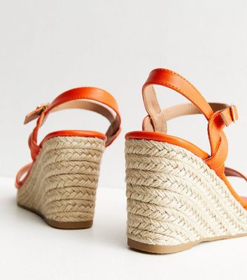 Orange sales espadrille sandals