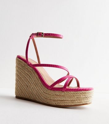 Hot pink wedges on sale