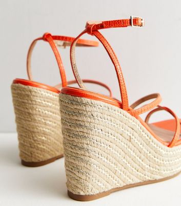 Orange espadrille wedge on sale sandal