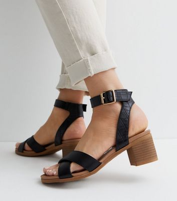 New look black low heel sandals hotsell