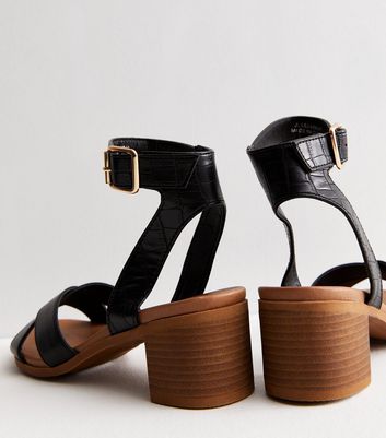 New look cross strap heeled clearance sandal