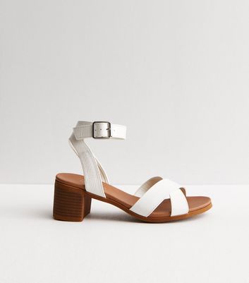 white sandals low heel
