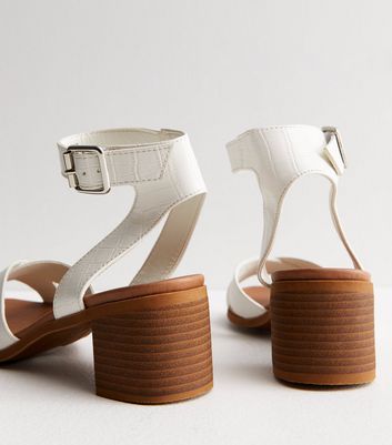 White block heel on sale sandals new look