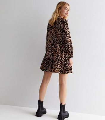 Button up leopard outlet print dress