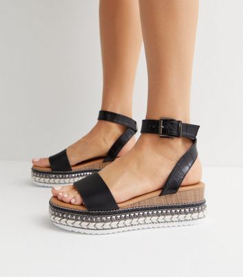 Black espadrille flatform online