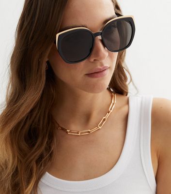 Black and gold sunglasses hot sale women's