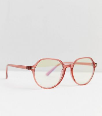 Light pink frame outlet glasses