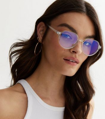 Blue cheap round glasses