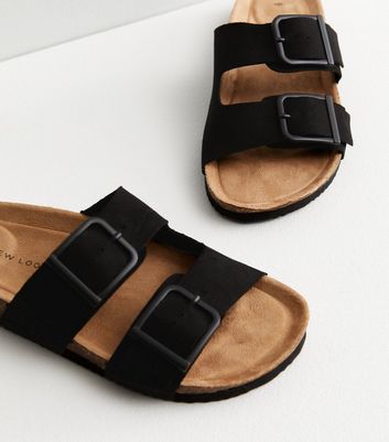 Double strap footbed outlet sliders