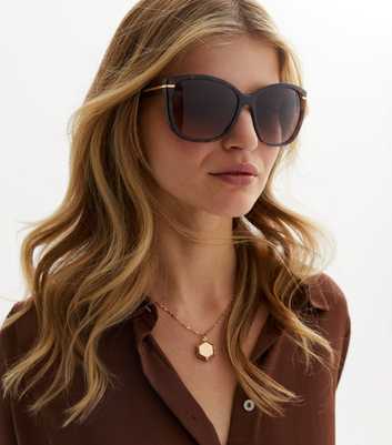 Dark Brown Large Frame Sunglasses