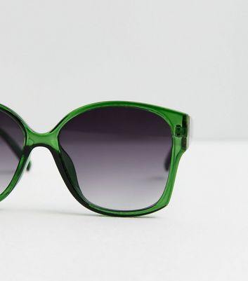 Green square outlet sunglasses