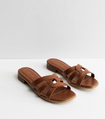 Womens best sale tan sliders