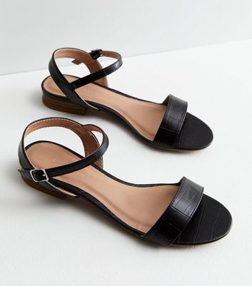 New look black low cheap heel sandals