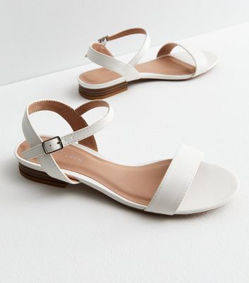 White clearance low sandals