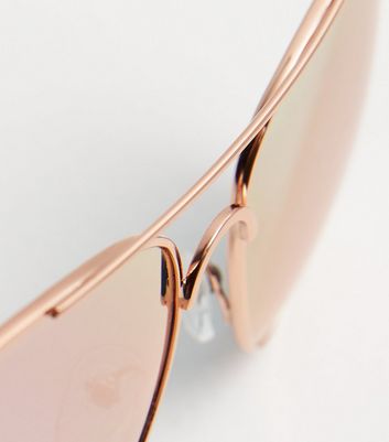 Rose gold 2024 mirrored aviator sunglasses