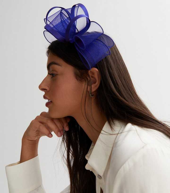 Republiek gemeenschap Misbruik Bright Blue Mesh Bow Fascinator Headband | New Look