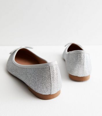 Silver glitter clearance ballerina shoes