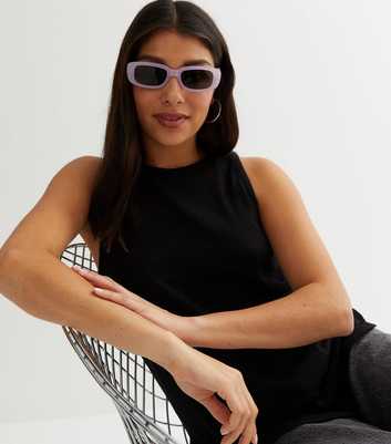 Lilac Rectangle Frame Sunglasses