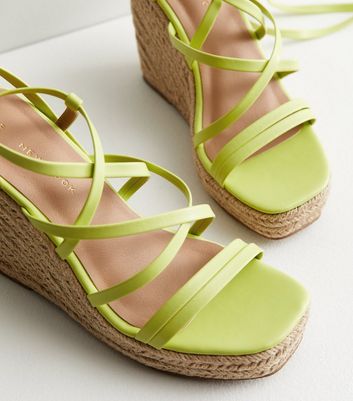 Lime green cheap wedge heels