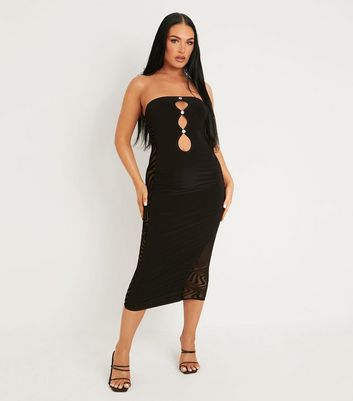 Black cut best sale out midi dress