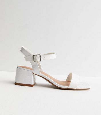 White low heel online wedges