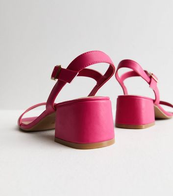 Pink low hotsell heel sandals