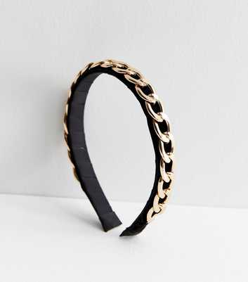 Black Velvet Chain Headband