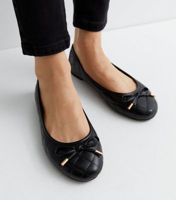 Black ballet pumps wide cheap fit