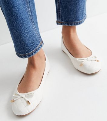 New look white sales flat shoes