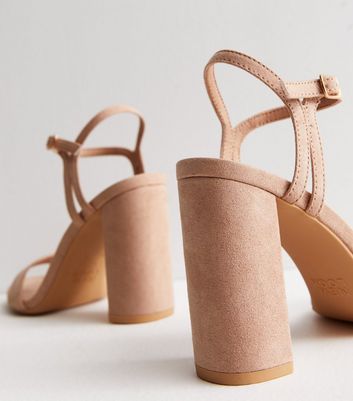 Suede nude 2024 block heels