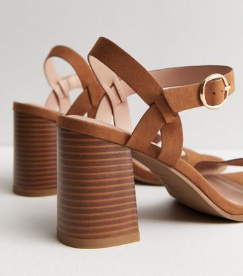 New look tan 2025 block heel sandals