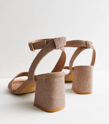 Rose gold sale mid block heels