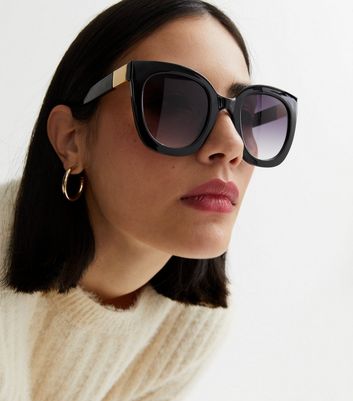 Black oversized 2025 sunglasses womens