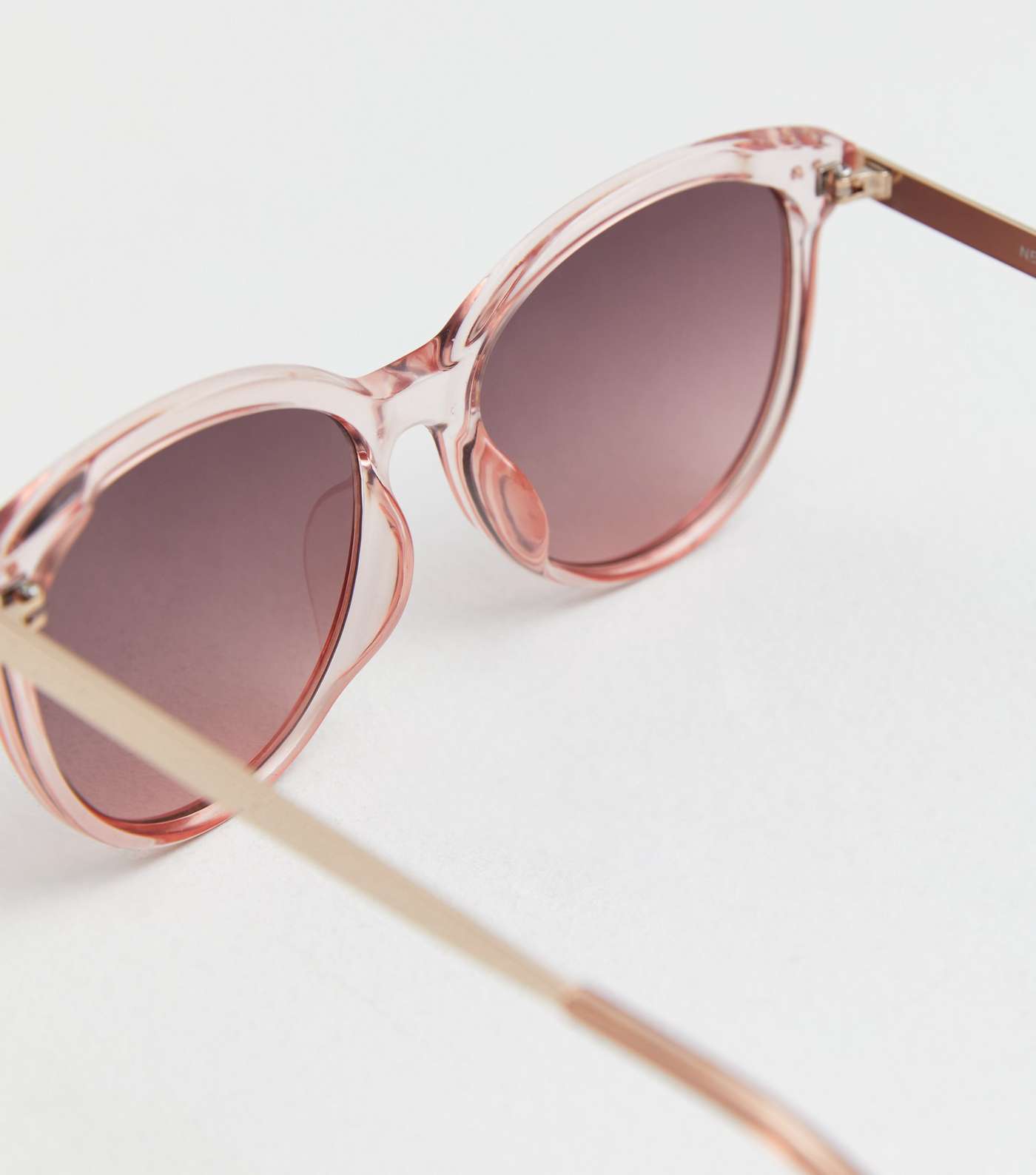 Pink Clear Round Frame Sunglasses Image 4