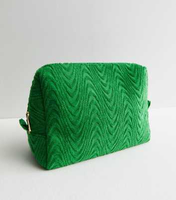 Green Swirl Towelling Wash Bag