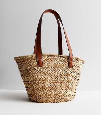 Stone Straw Mini Basket Tote Bag