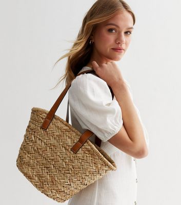 Straw tote online handbag