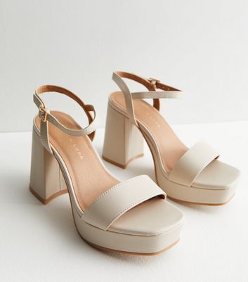 Square Toe Platform Heeled Shoes Wide | Simply Be